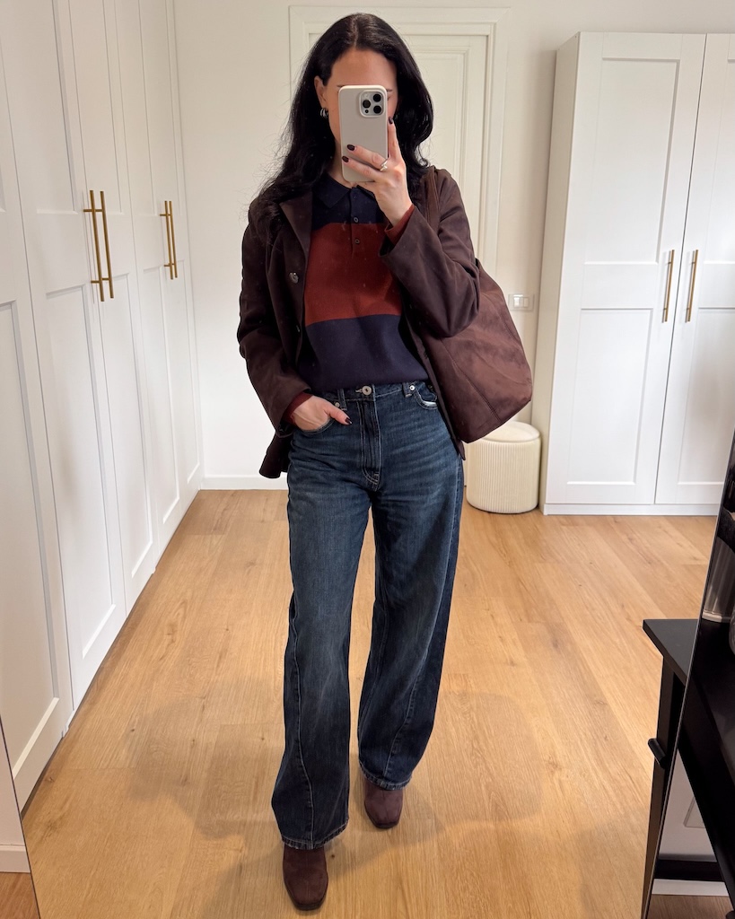 Outfit maglia a righe